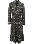 Ann Demeulemeester Floral Trench Coat - Black