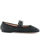 Red Valentino Studded Strap Ballerinas - Black