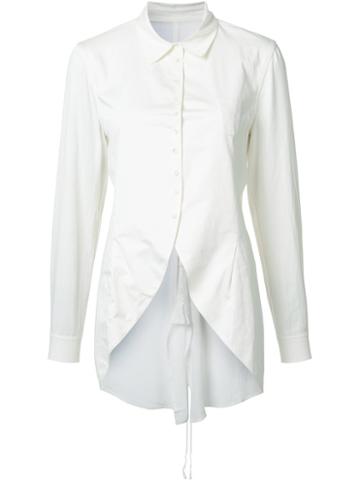 Deep Moss Open Sheath Shirt, Size: Large, White, Cotton