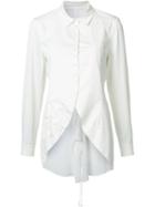 Deep Moss Open Sheath Shirt, Size: Large, White, Cotton