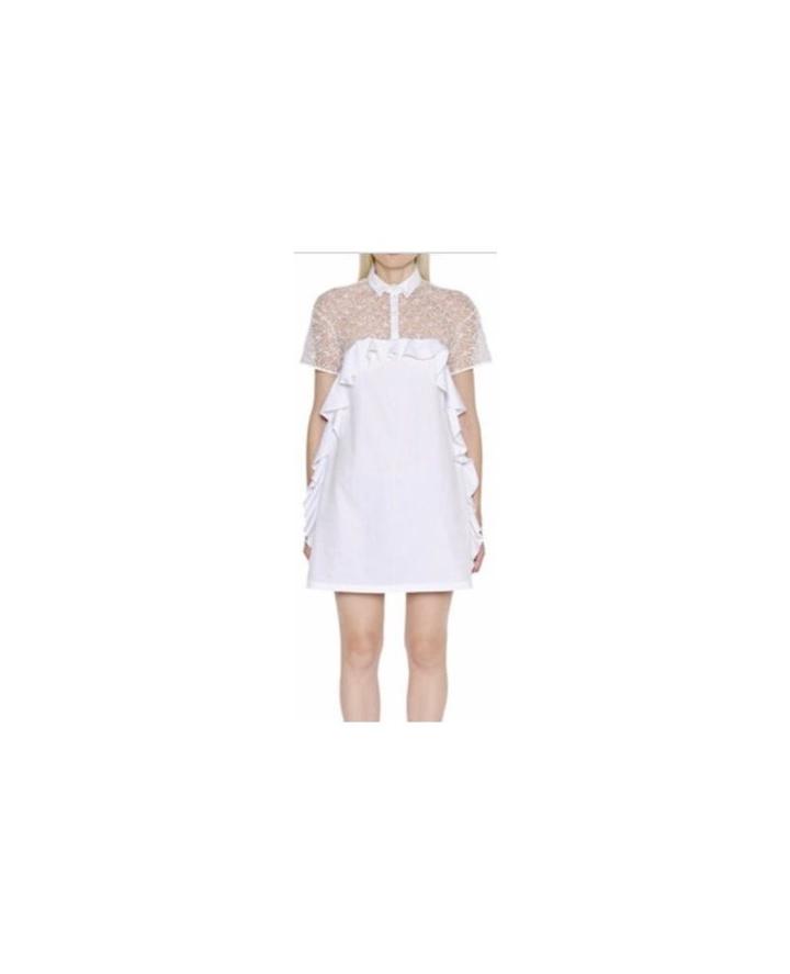 Giamba - Giamba Lacedress White Pink Cotton - Women - Cotton - 40, Cotton