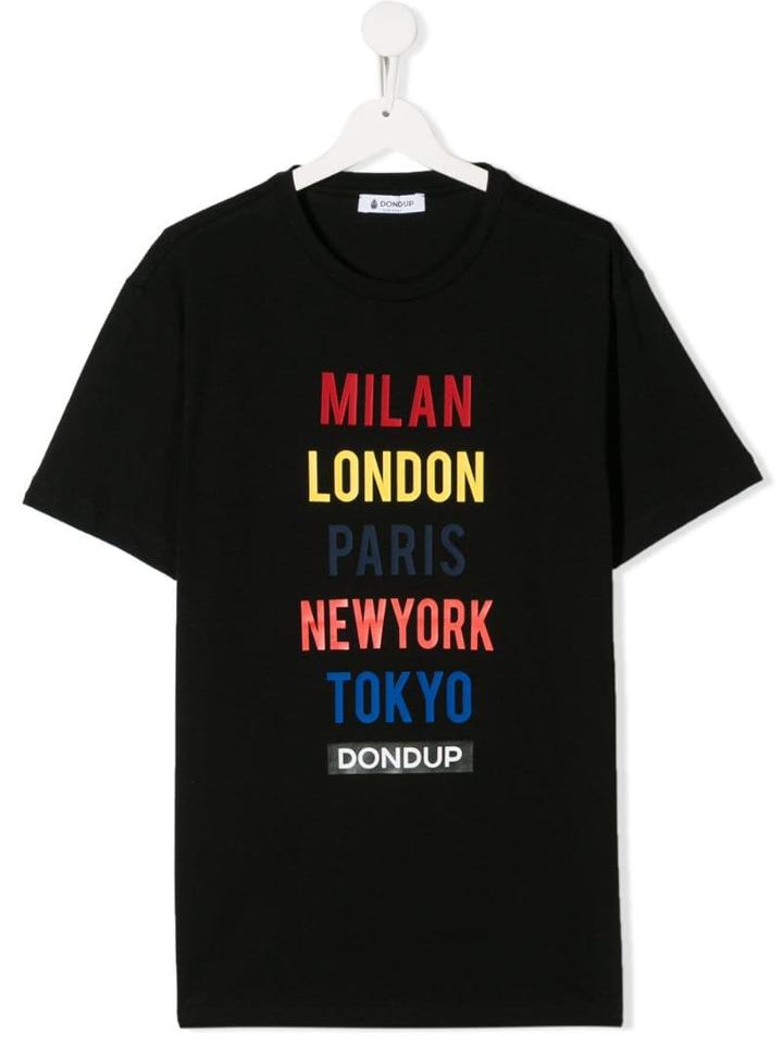 Dondup Kids City Print T-shirt - Black