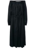 Rochas Ruffled Dress, Women's, Size: 40, Black, Cotton/spandex/elastane