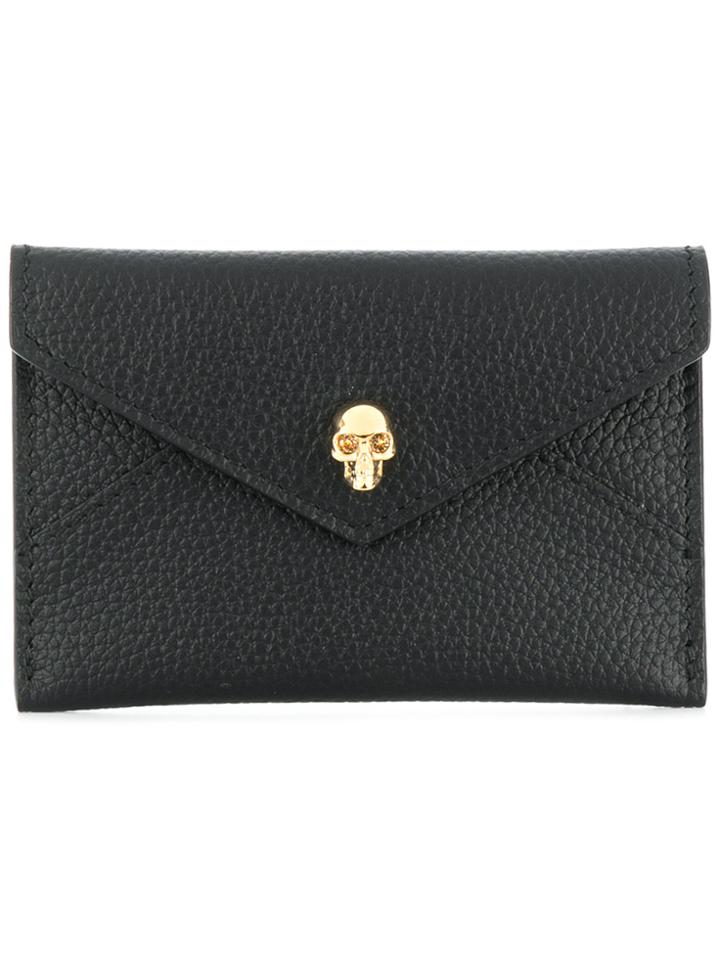 Alexander Mcqueen Skull Flap Cardholder - Black