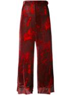 Ellery - High-rise Flared Cropped Trousers - Women - Rayon/silk - 8, Red, Rayon/silk