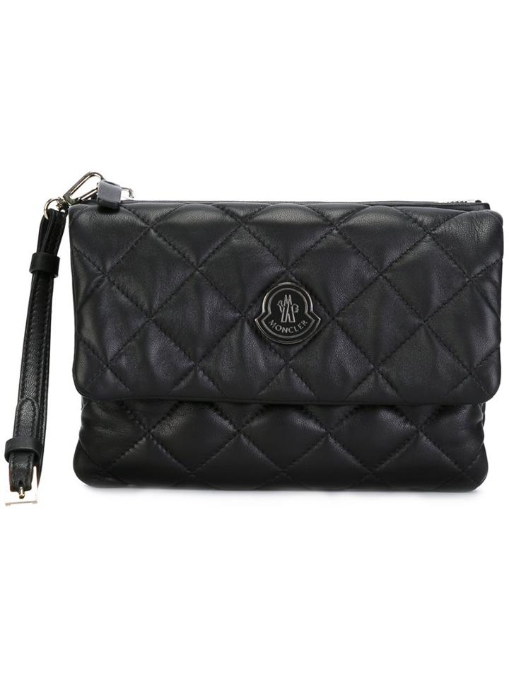 Moncler Quilted Clutch Bag, Women's, Black