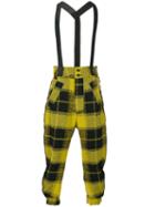 Lost & Found Ria Dunn - Plaid Trousers With Suspenders - Men - Cotton/linen/flax/polyamide/wool - L, Black, Cotton/linen/flax/polyamide/wool