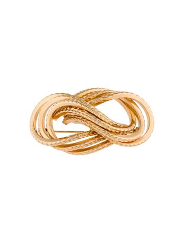 Grosse Vintage Knot Design Brooch - Metallic