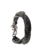 Emanuele Bicocchi Braided Chain Bracelet, Adult Unisex, Black