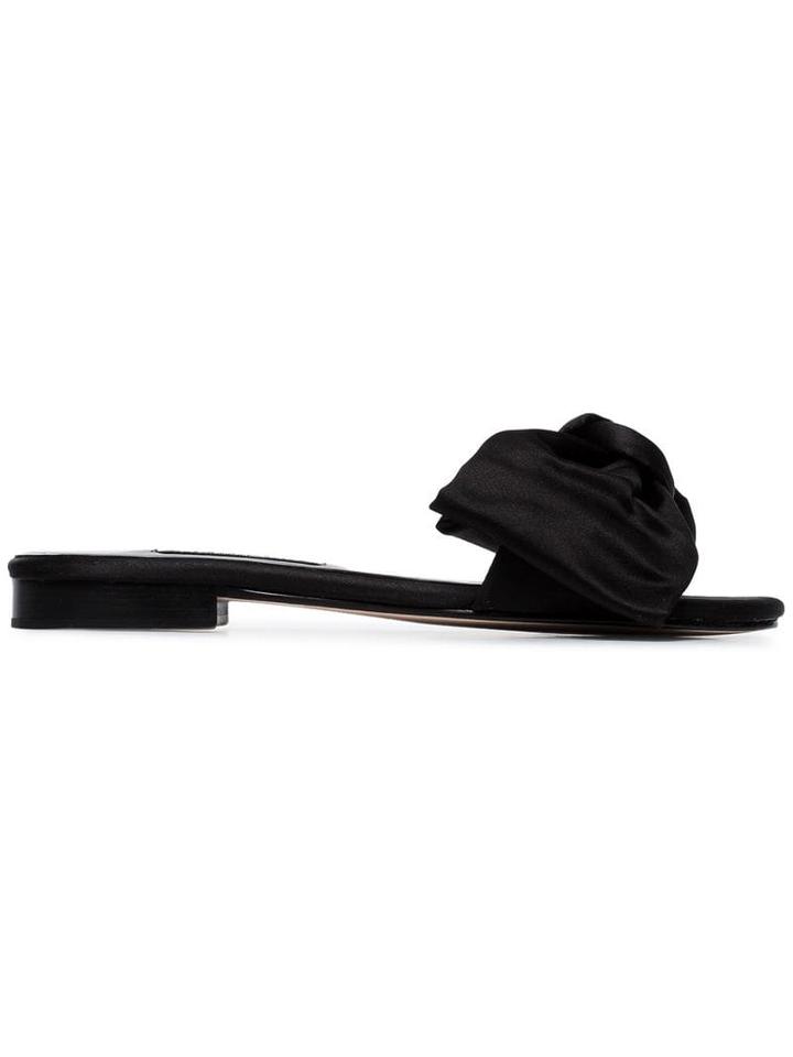 Newbark Black Eva Satin Slides
