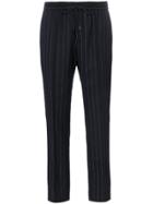 Juun.j Mid Rise Pinstripe Trousers - Blue