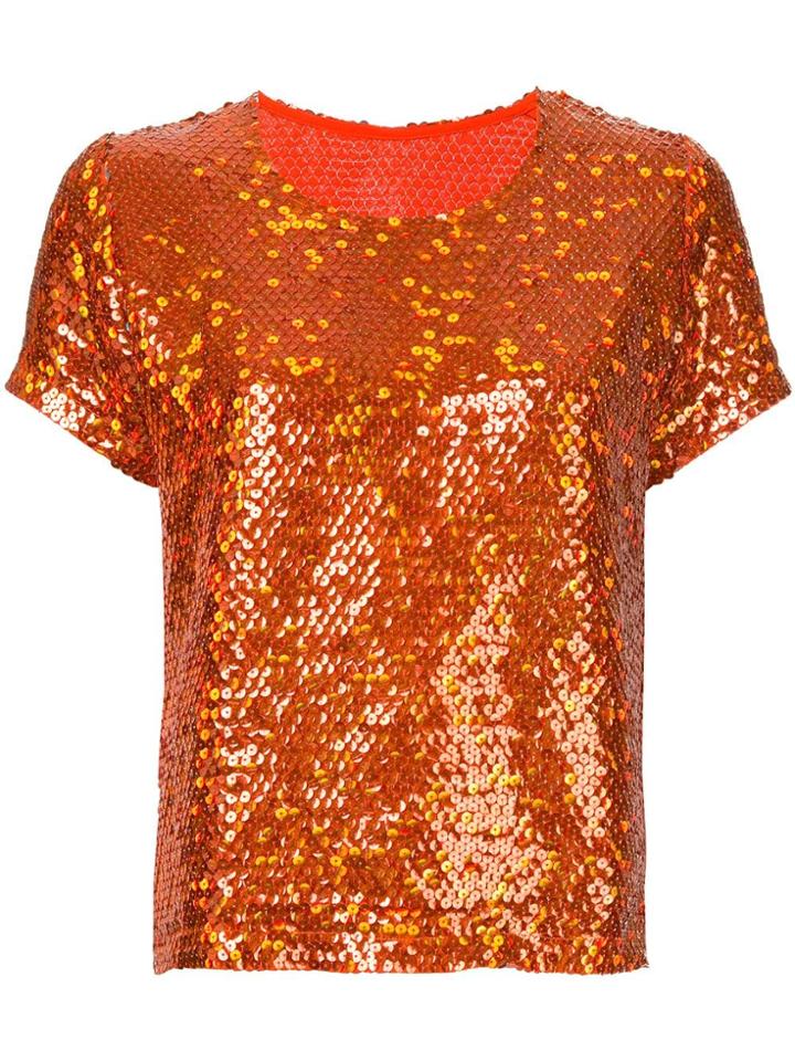 Comme Des Garçons Vintage Sequin Embellished Top - Orange