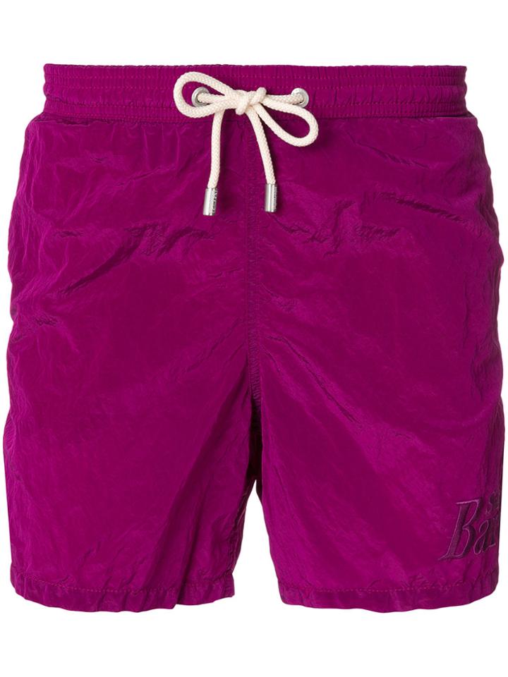 Mc2 Saint Barth Crease Effect Swim Trunks - Pink & Purple