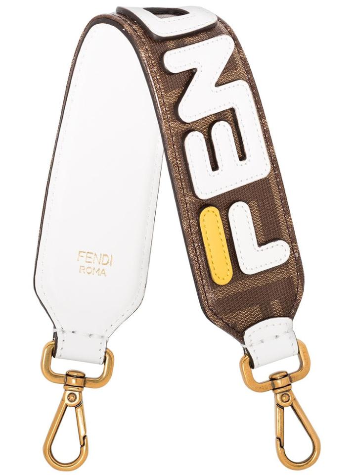 Fendi X Fila Brown Mini Strap You Leather Bag Strap