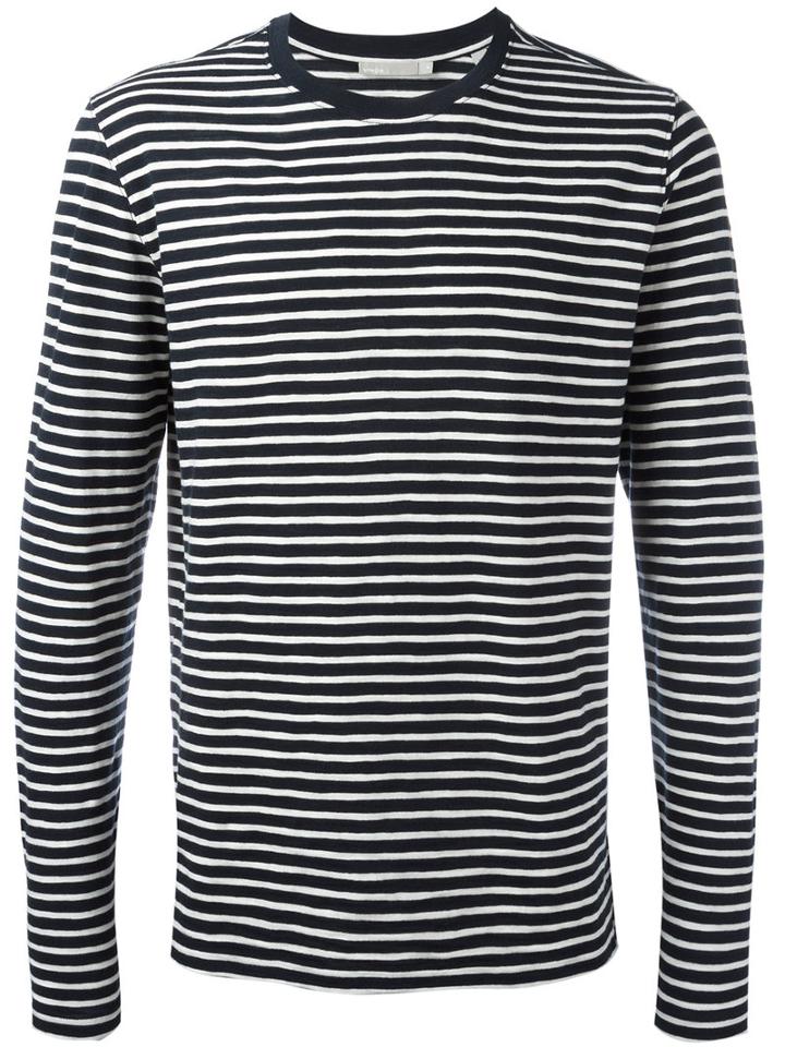 Vince Striped Sweatshirt, Men's, Size: Small, Blue, Cotton