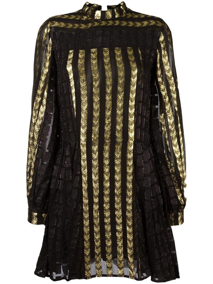 Dodo Bar Or Longsleeved Dress, Women's, Size: 44, Black, Viscose/polyester/metallic Fibre