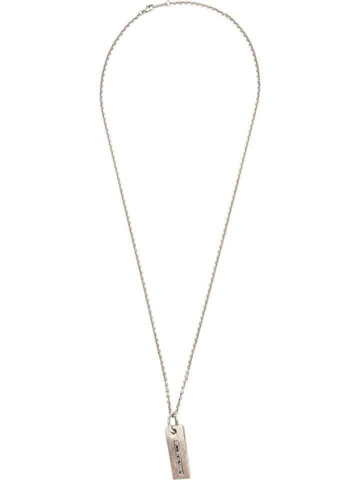 Tobias Wistisen Stone Bar Pendant Necklace - Silver