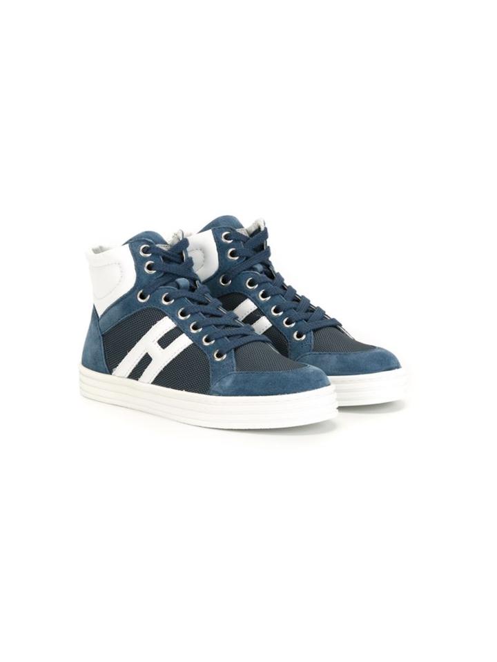 Hogan Kids Rebel Hi-top Sneakers, Boy's, Size: 33, Blue