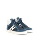 Hogan Kids Rebel Hi-top Sneakers, Boy's, Size: 33, Blue