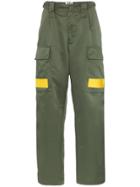 Ten Pieces X Rude Yellow Stripe Cargo Trousers - Green