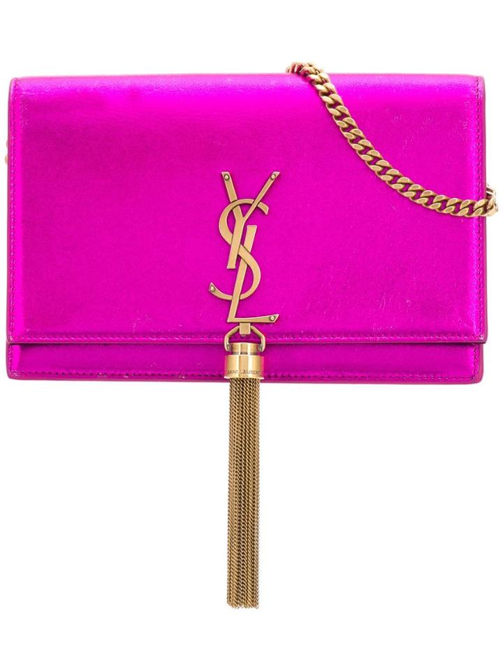 Saint Laurent Kate Chain Wallet - Pink
