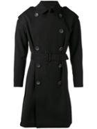 The Reracs - Classic Trench Coat - Men - Silk/polyester/cupro/wool - V, Black, Silk/polyester/cupro/wool