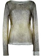 Romeo Gigli Vintage Sheer Tie-dye Top, Women's, Size: Small, Green
