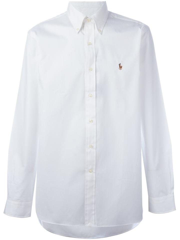 Polo Ralph Lauren Embroidered Logo Shirt, Men's, Size: 15, White, Cotton