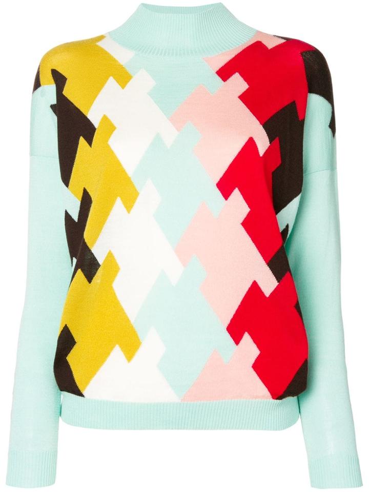 Delpozo High Neck Jumper - Blue