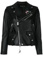 Coach - Nasa Biker Jacket - Women - Lamb Skin/polyester/viscose - 4, Black, Lamb Skin/polyester/viscose