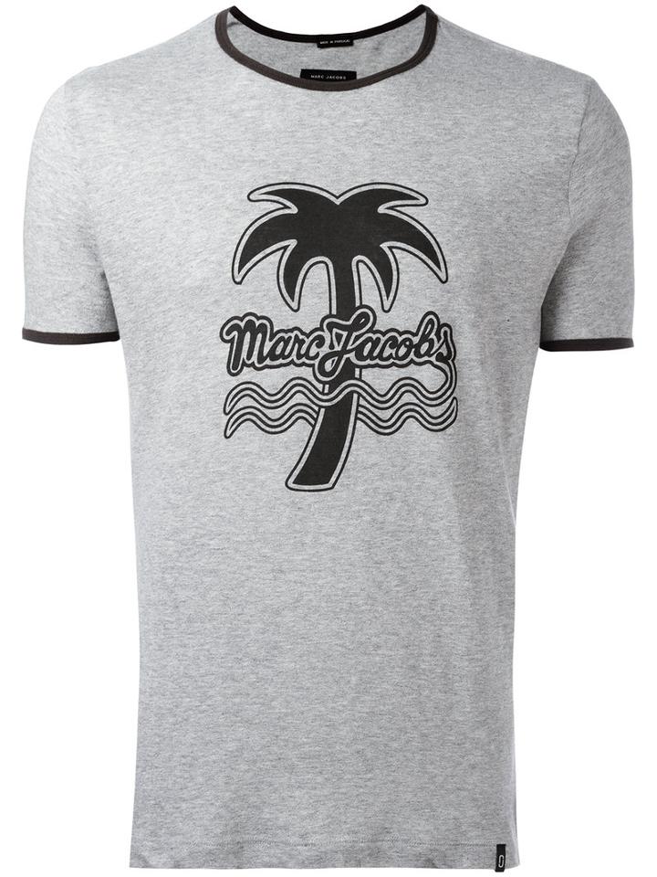 Marc Jacobs - Tropical Print T-shirt - Men - Cotton - Xl, Grey, Cotton