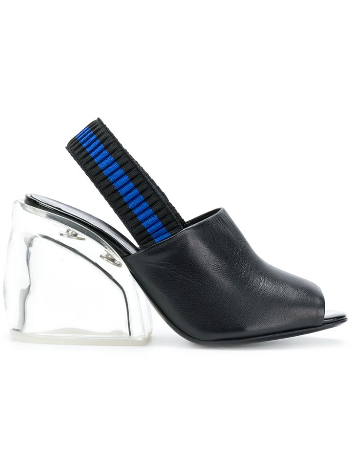 3.1 Phillip Lim Plexi Heel Slingback Sandals - Black