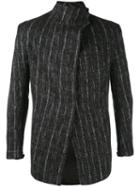 A New Cross - Striped Asymmetric Jacket - Unisex - Cotton/viscose - M, Black, Cotton/viscose