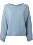 Vince Ribbed Hem Jumper, Women's, Size: Xs, Blue, Cashmere