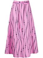 La Doublej Wrap-around Spotted Skirt - Pink