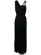 Elisabetta Franchi Pleated Evening Gown - Black