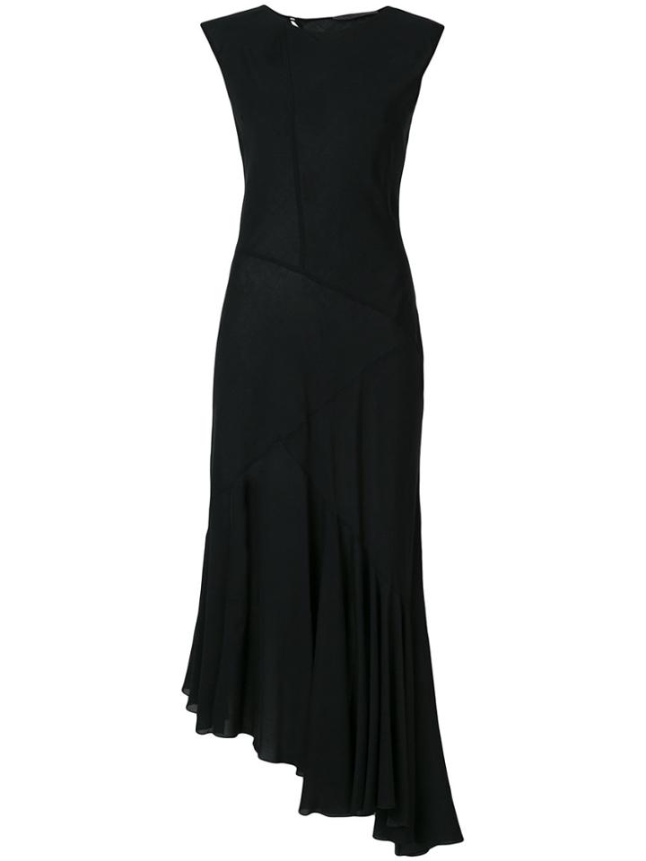 Simonetta Ravizza Asymmetric Ruffle Hem Dress - Black