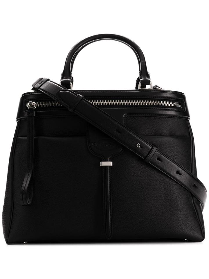 Tod's Zipped Compact Tote - Black