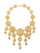 Christian Dior Pre-owned 1980s Engraved Disc Necklace - Gold