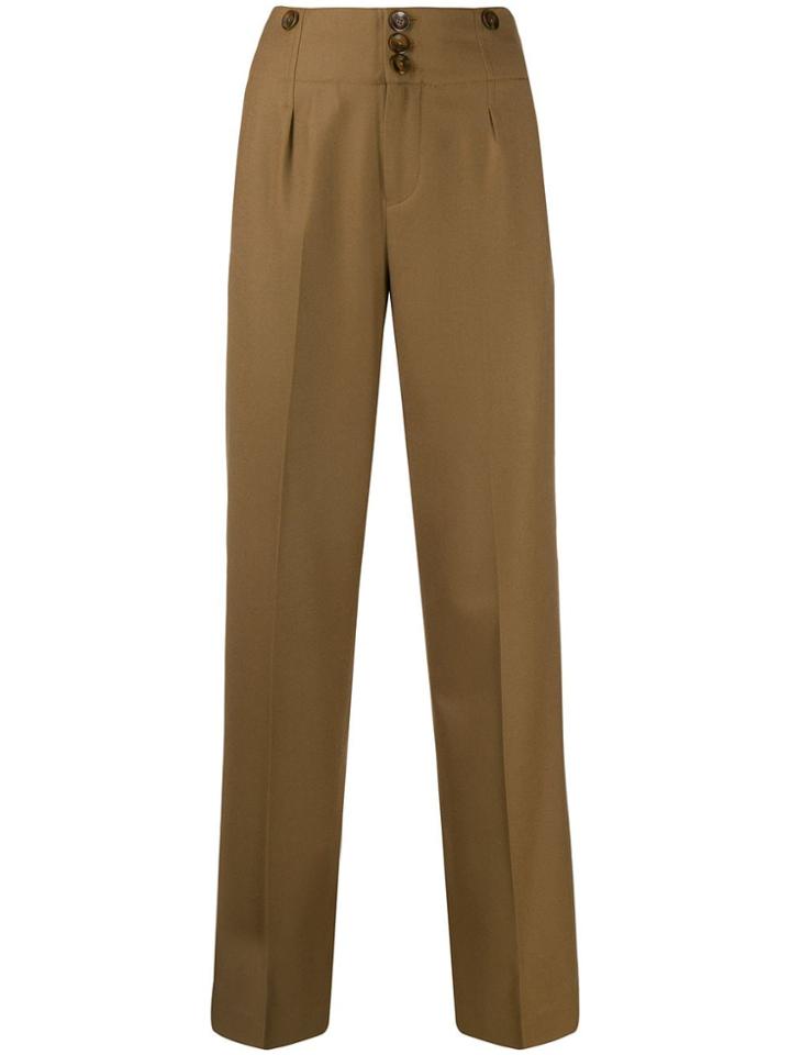 Pt01 V Notched Waist Trousers - Brown