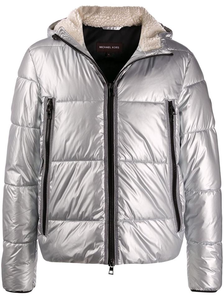 Michael Kors Padded Hooded Jacket - Grey