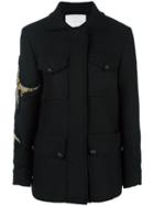 Giada Benincasa Embellished Sleeve Cardigan, Women's, Size: Small, Black, Merino/metal
