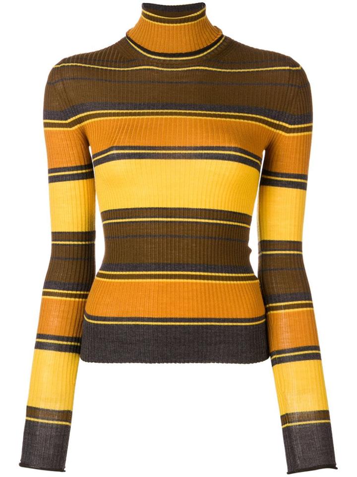 Acne Studios Striped Turtleneck Sweater - Brown