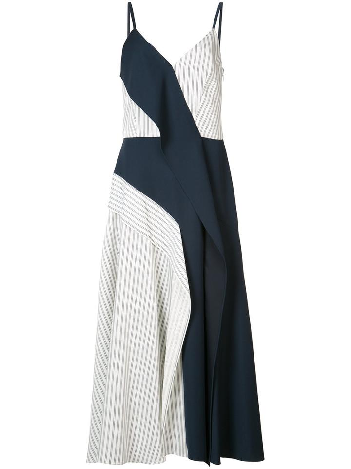 Adeam - Ruffled Midi Dress - Women - Polyester/rayon - 8, Blue, Polyester/rayon