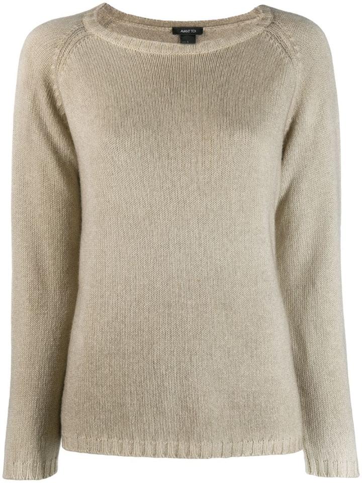 Avant Toi Boat Neck Jumper - Neutrals