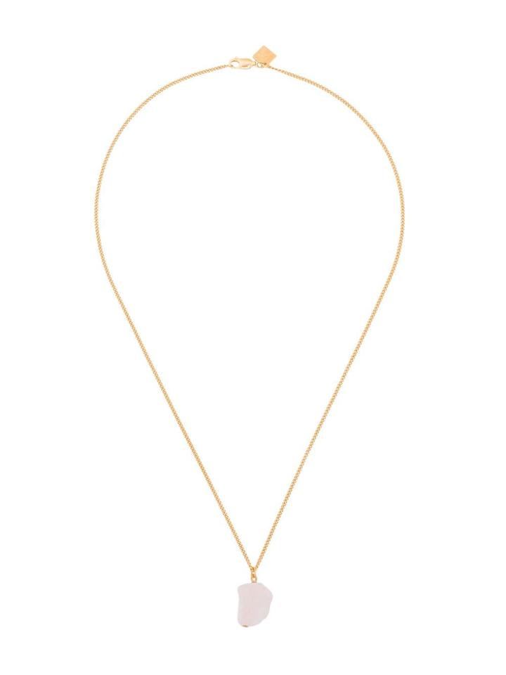 Märta Larsson 18k Yellow Gold Vermeil The Raw One Rose Quartz Necklace