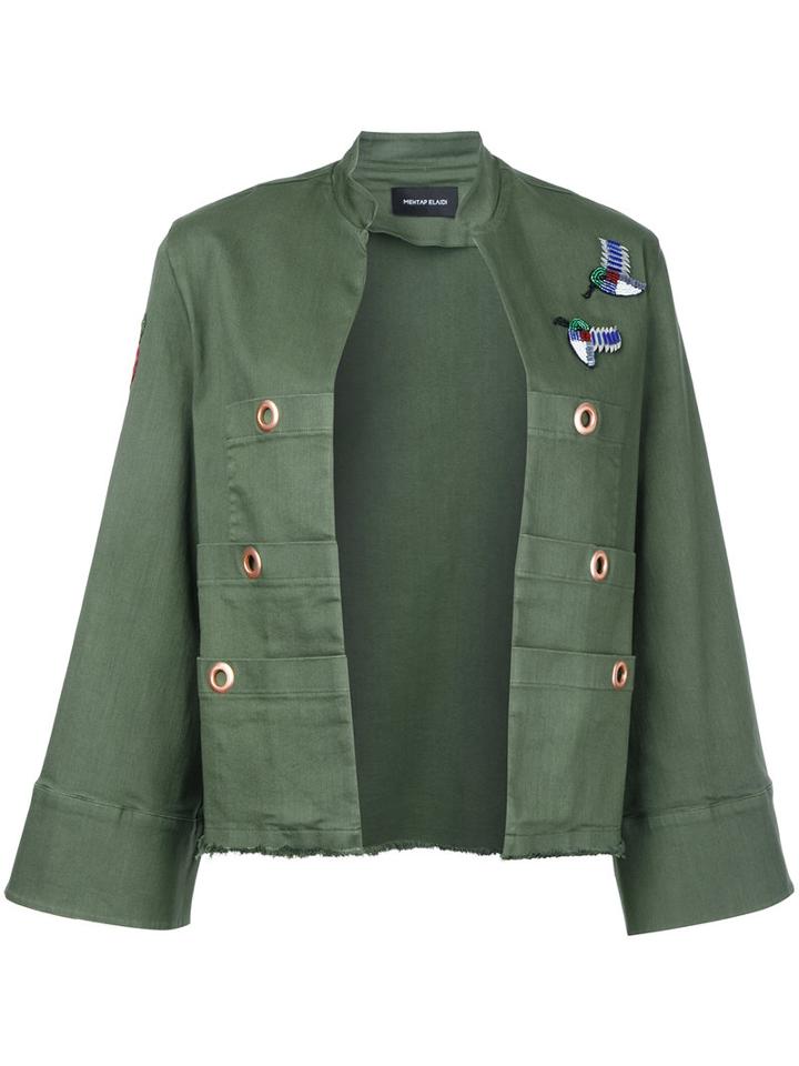 Elaidi Military Jacket, Women's, Size: 42, Green, Cotton/spandex/elastane
