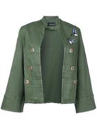 Elaidi Military Jacket, Women's, Size: 42, Green, Cotton/spandex/elastane