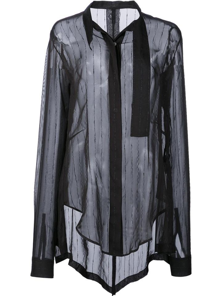 Unravel Project Glitter Stripe Tux Shirt - Black