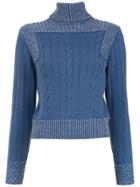 Framed Moon Knitted Top - Blue
